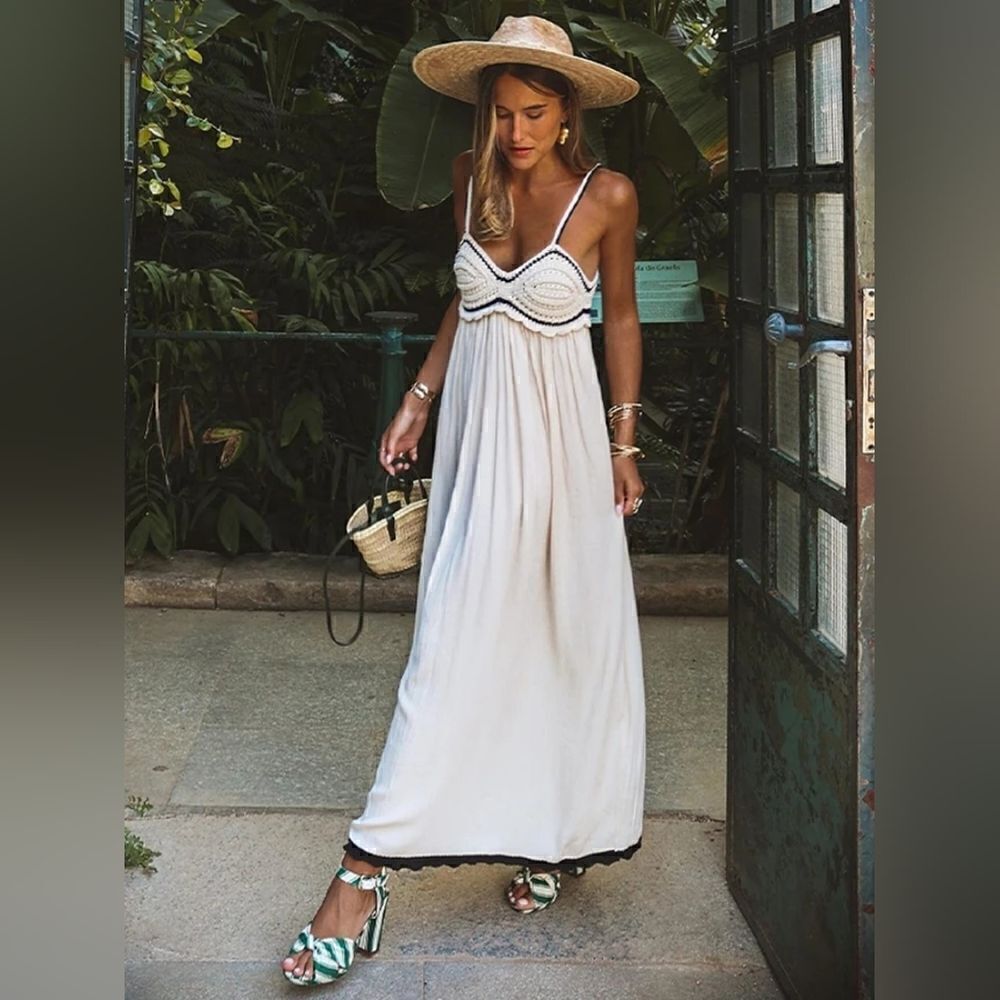 ZARA COMBINATION KNIT DRESS beach - Picture 10 of 15